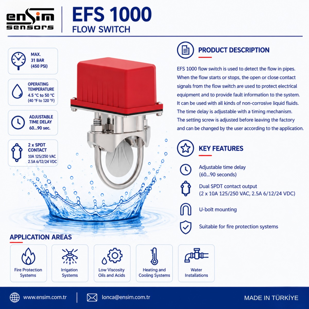 EFS 1000 Flow Switch: Reliable Flow Monitoring for Fire Protection and Water Systems