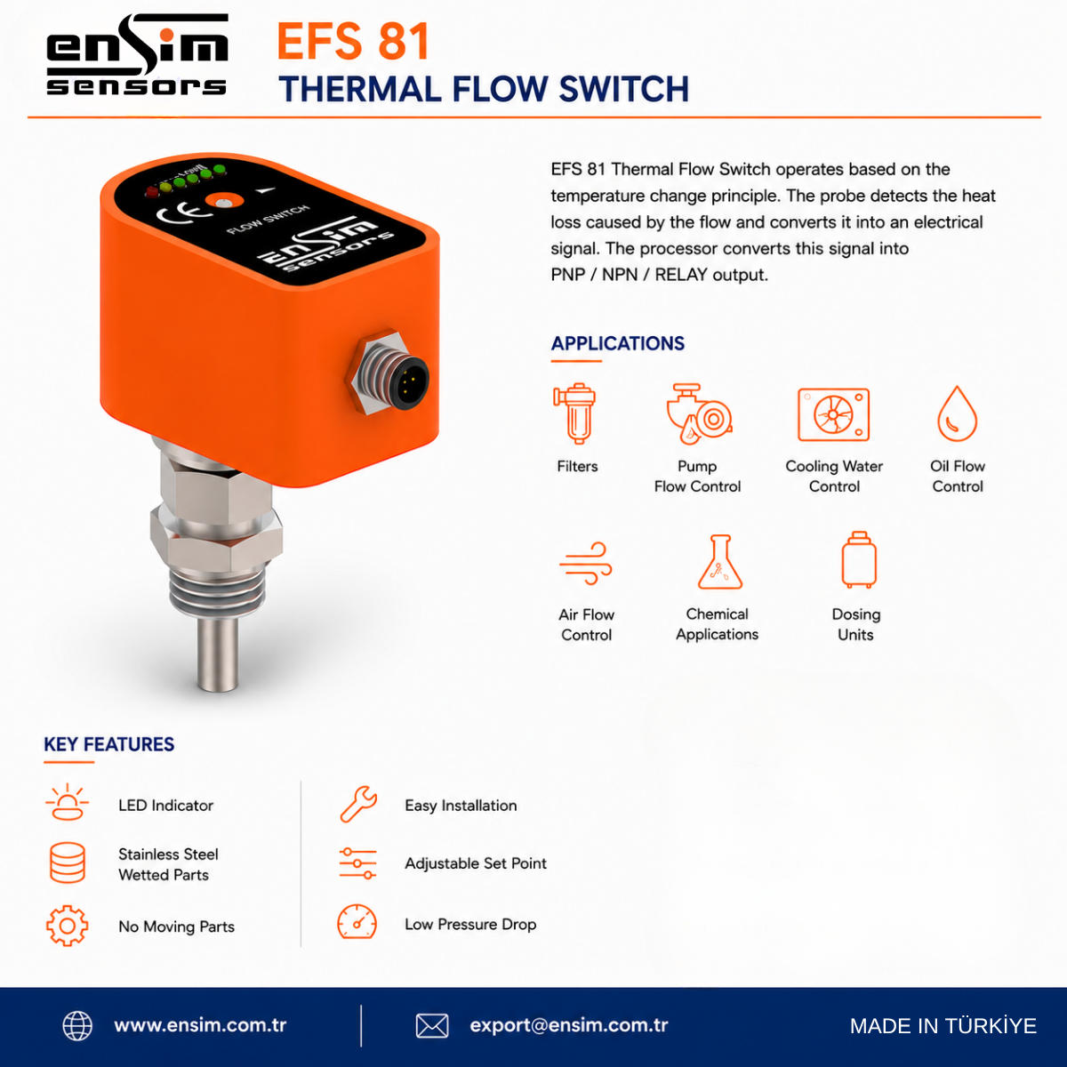 EFS 81 Thermal Flow Switch: Reliable Flow Monitoring for Liquids and Gases