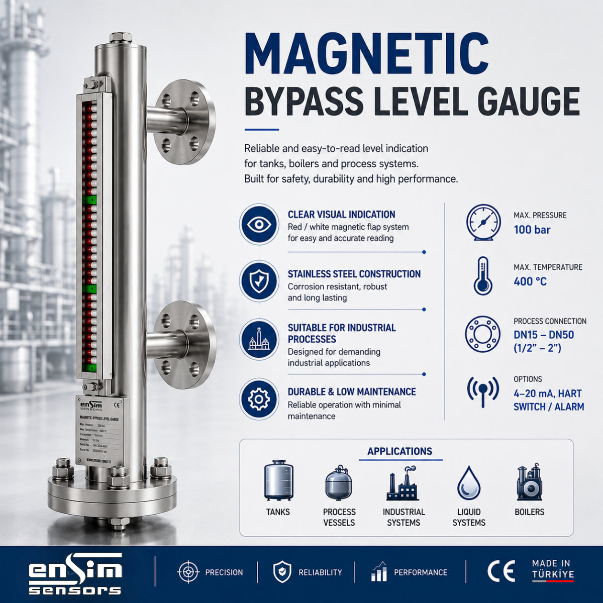 Why Magnetic By-Pass Level Gauges Remain One of the Most Reliable Solutions for Industrial Level Measurement